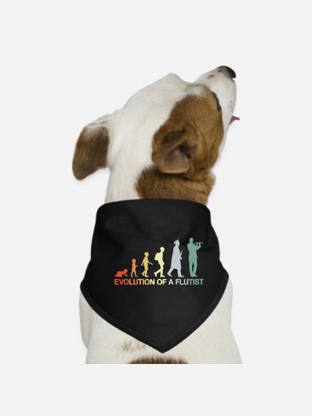 Vintage Flöte Evolution - Hunde-Bandana - Schwarz - Vorne