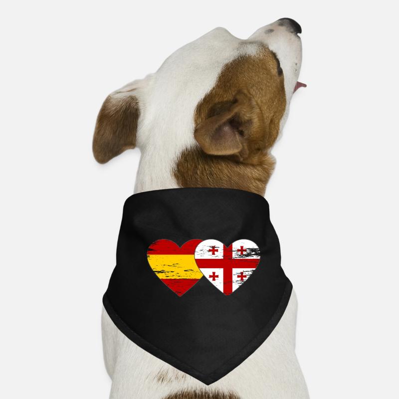 Espagne Géorgie Drapeau Coeur utilisé Bandana pour chien
