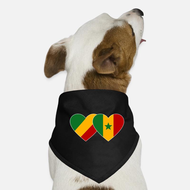 Kongo_Senegal_Flagge_Herz Hunde-Bandana