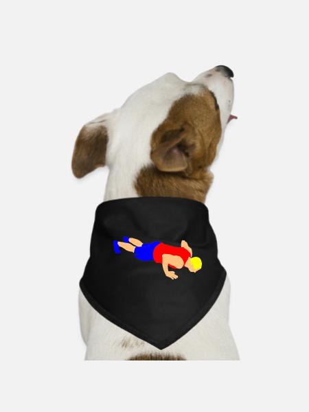 Liegestütze - Hunde-Bandana - Schwarz - Vorne