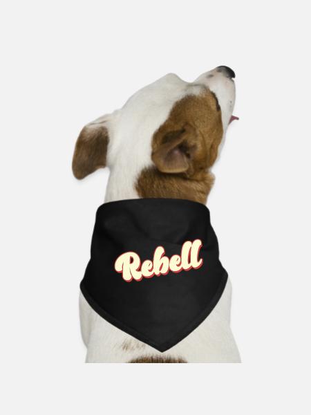 rebel dieb rowdy rebell bandit hustler gang crime - Dog Bandana - black - Front