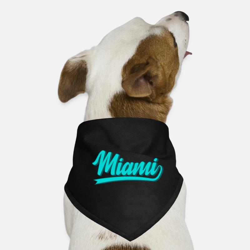 Miami Neon Script Turquoise Hunde-Bandana