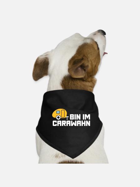 Caravan Caravan Camping cool sayings madness - Dog Bandana - black - Front
