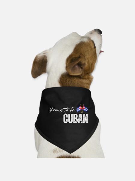 Cuban pride, I love Cuba - Dog Bandana - black - Front