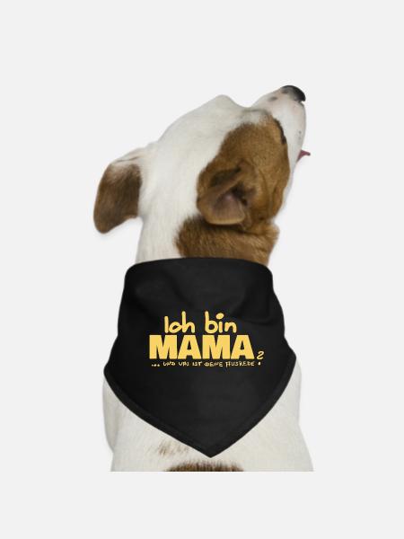 Ich bin Mama Mutterschaft Statement - Hunde-Bandana - Schwarz - Vorne