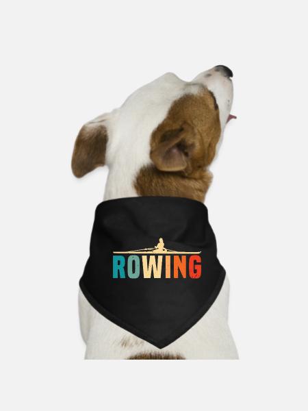 Rowing - Rudern - Ruderer - Ruderin - Hunde-Bandana - Schwarz - Vorne
