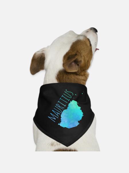 Mauritius - Hunde-Bandana - Schwarz - Vorne