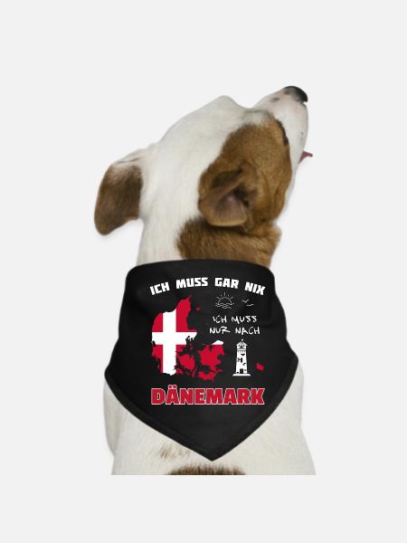 Dänemark Reisetraum mit Leuchtturm - Hunde-Bandana - Schwarz - Vorne