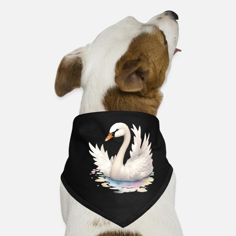 Cygne - Bandana pour chien - noir