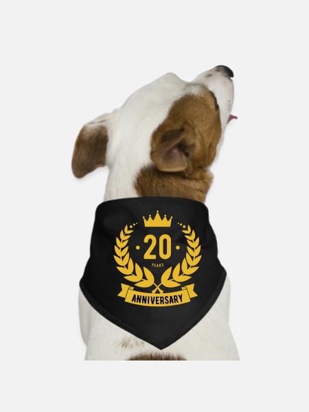 Classy 20th Anniversary - Hunde-Bandana - Schwarz - Vorne