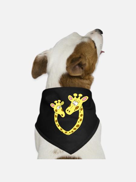 Giraffe Heart - Dog Bandana - black - Front