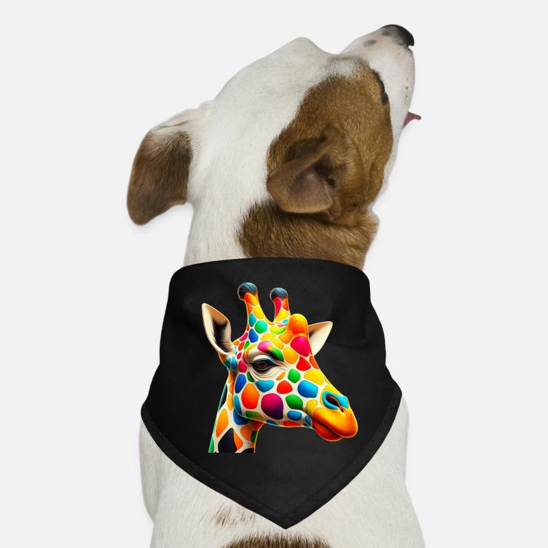 Giraffe colored and painted like Harlequin Dog Bandana