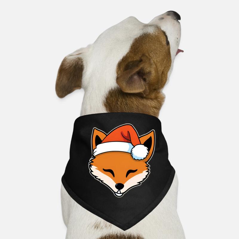 Fox with Santa Hat Graphic Dog Bandana