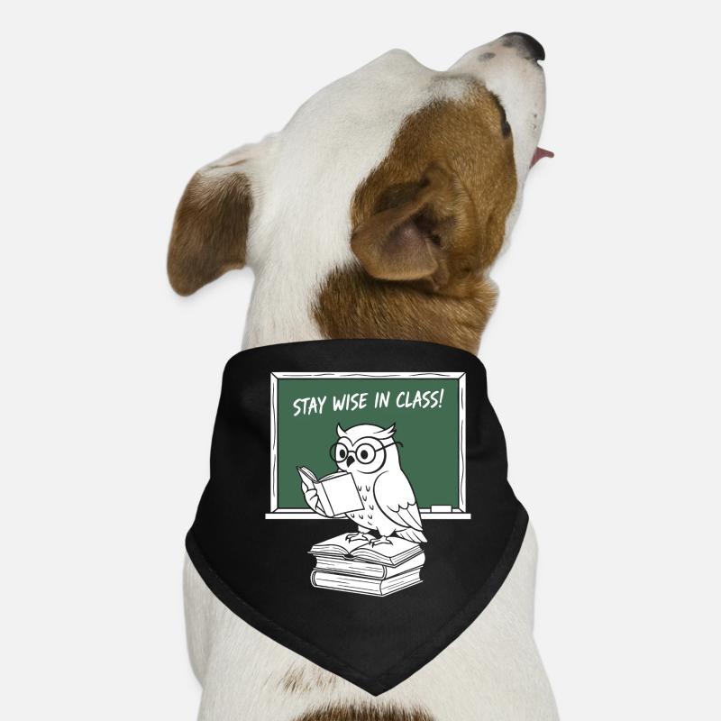 Lecture sage du hibou en classe Bandana pour chien