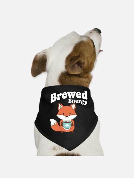 Kaffeefox: Gebrühte Energie - Hunde-Bandana - Schwarz - Vorne