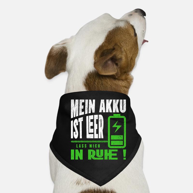 My battery is empty - Leave me alone - Dog Bandana - black