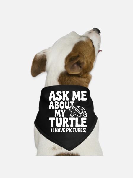 Demandez-moi des informations sur les tortues (j’ai des photos) - Bandana pour chien - noir - Devant