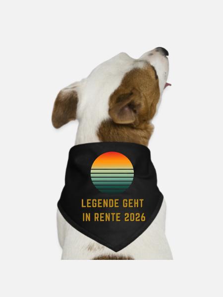 Legende geht in Rente 2026 - Minimalistisches Absc - Hunde-Bandana - Schwarz - Vorne