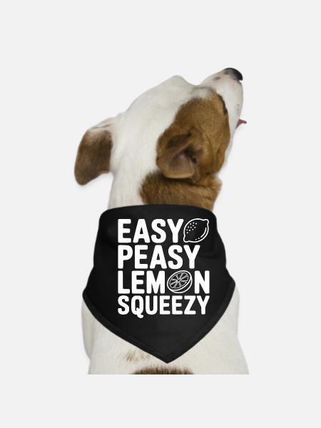 Easy Peasy Lemon Squeezy - Dog Bandana - black - Front