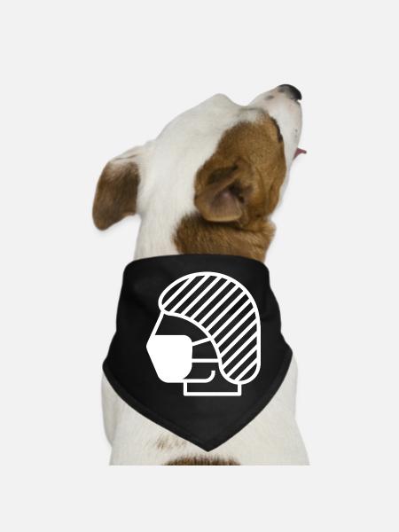 Filet à cheveux et masque facial, médecin, infirmière - Bandana pour chien - noir - Devant