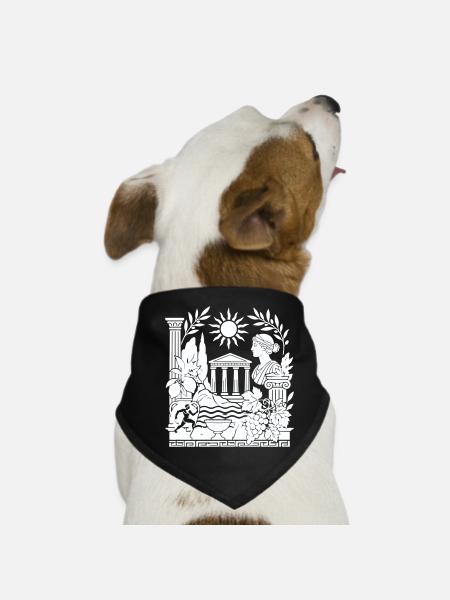  Antike Griechische Mythologie - Hunde-Bandana - Schwarz - Vorne