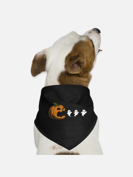 Gespenst, Halloween Party Kostüm - Kürbis Game - Hunde-Bandana - Schwarz - Vorne