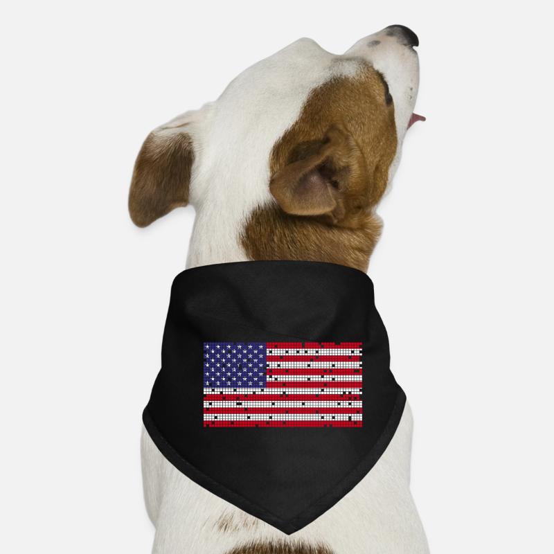 8Bit Retro 4. Juli USA Hunde-Bandana