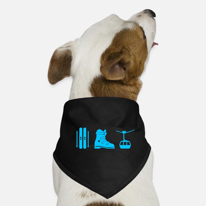Ski design in blue Dog Bandana
