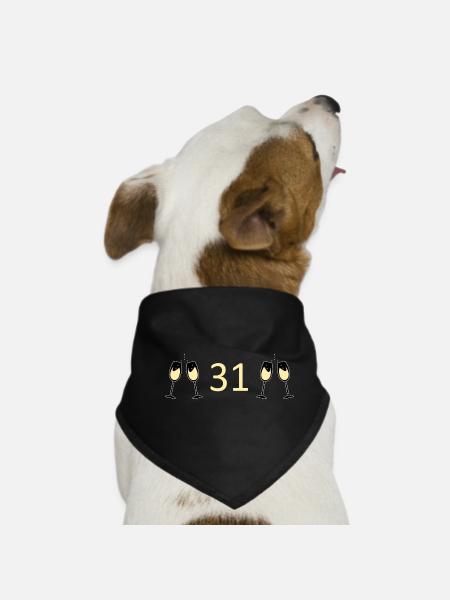 31st Birthday 31 Years Anniversary 31 Years Count l31 - Dog Bandana - black - Front