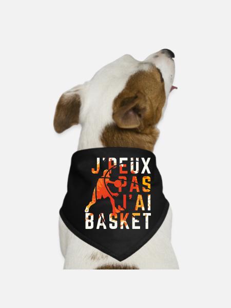 J peux pas j ai Basket - Bandana pour chien - noir - Devant