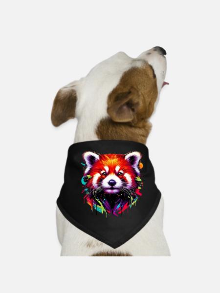 Kleiner Panda - Hunde-Bandana - Schwarz - Vorne