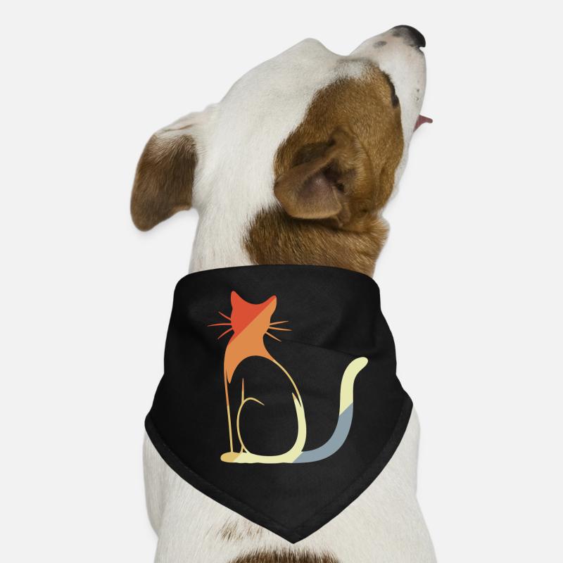 Cat Drawing Vintage Style Dog Bandana
