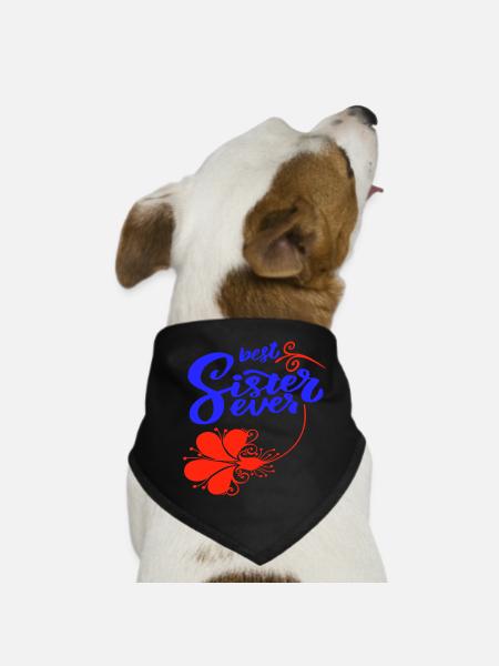 best sister ever - Hunde-Bandana - Schwarz - Vorne