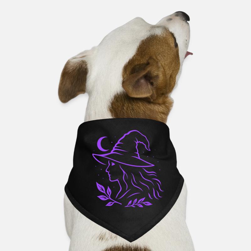 Hexe Silhouette Mond Witchcore Motiv Hunde-Bandana
