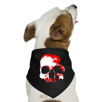 Roter Schädel Kontrast - Hunde-Bandana - Schwarz - Vorne