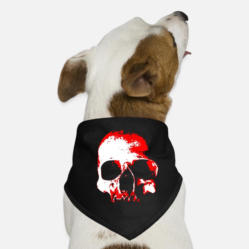 Roter Schädel Kontrast Hunde-Bandana