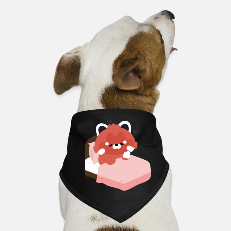 Tired Red Panda on Bed Dog Bandana