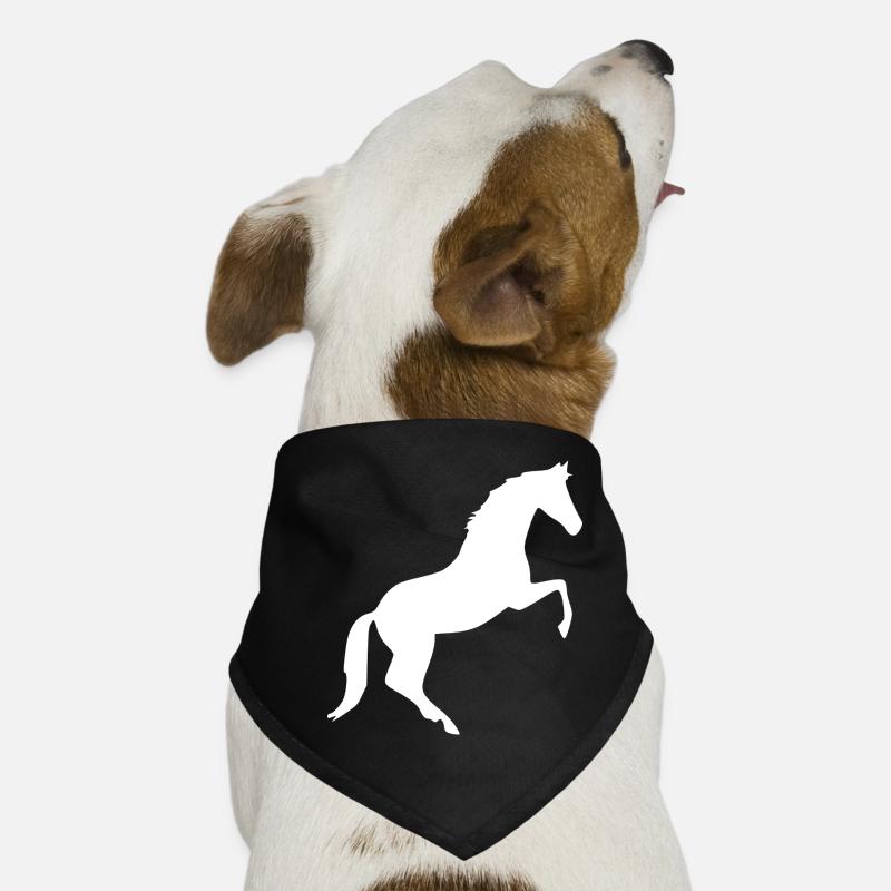 Horses Silhouettes White Gift Rider Dog Bandana