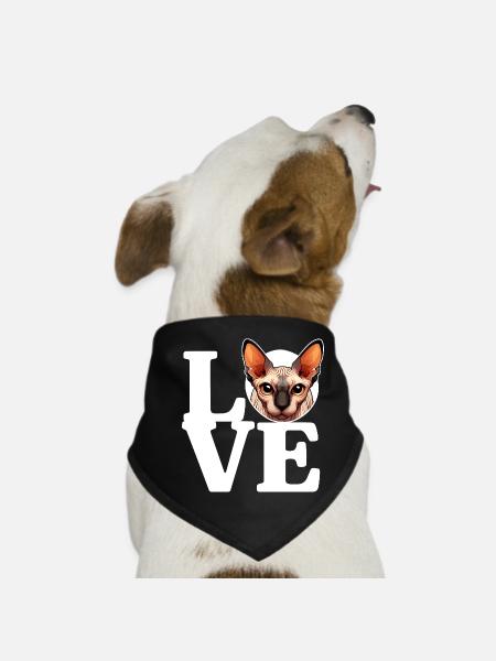 LIEBE Canadian Sphynx Cat Cat Lover Lustig - Hunde-Bandana - Schwarz - Vorne