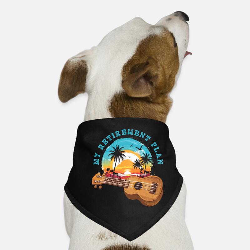 Mon plan de retraite Ukulélé Hawaii Musician à la retraite Bandana pour chien