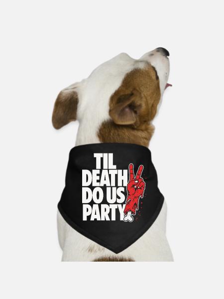 Till Death Do Us Party Zombie - Dog Bandana - black - Front