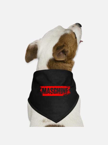 Machine Bodybuilding Bodybuilder Gym Weight Lifting - Dog Bandana - black - Front
