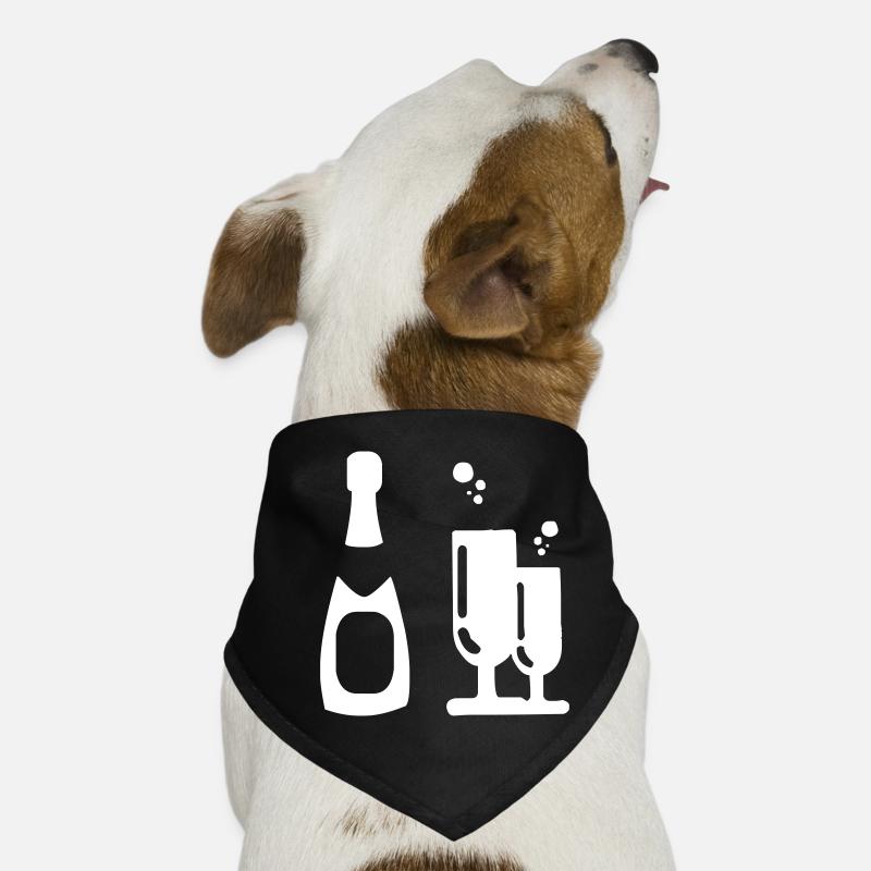 Sekt mit Gläsern Hunde-Bandana