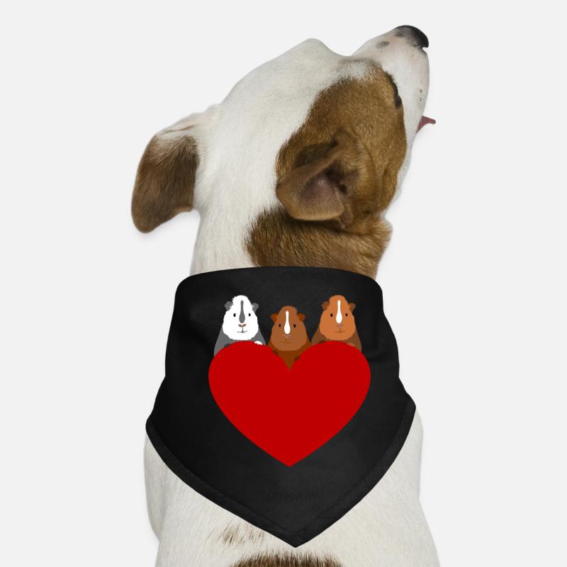 Heart with 3 cute guinea pigs - gift Dog Bandana