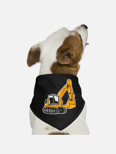 Spoon excavator excavator excavator - Dog Bandana - black - Front