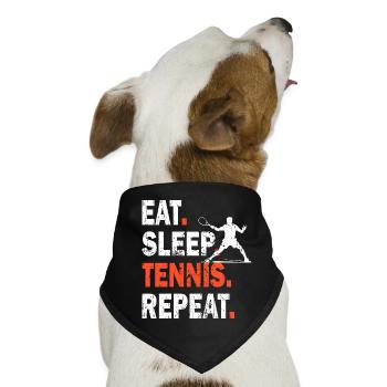Tennis Shirt Eat Sleep Tennis Repeat Design - Hunde-Bandana - Schwarz - Vorne