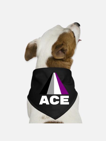 Asexual, asexuality, ace - Dog Bandana - black - Front