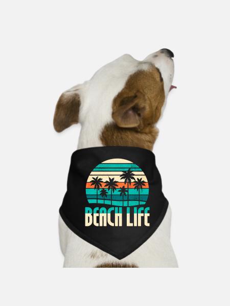 Beach Life Bliss - Dog Bandana - black - Front