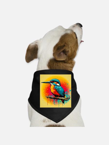 Eisvogel - Hunde-Bandana - Schwarz - Vorne