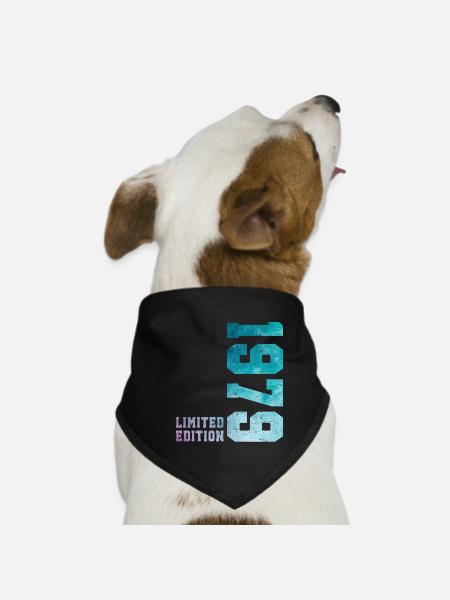 1979 Édition Limitée 47 ans anniversaire - Bandana pour chien - noir - Devant